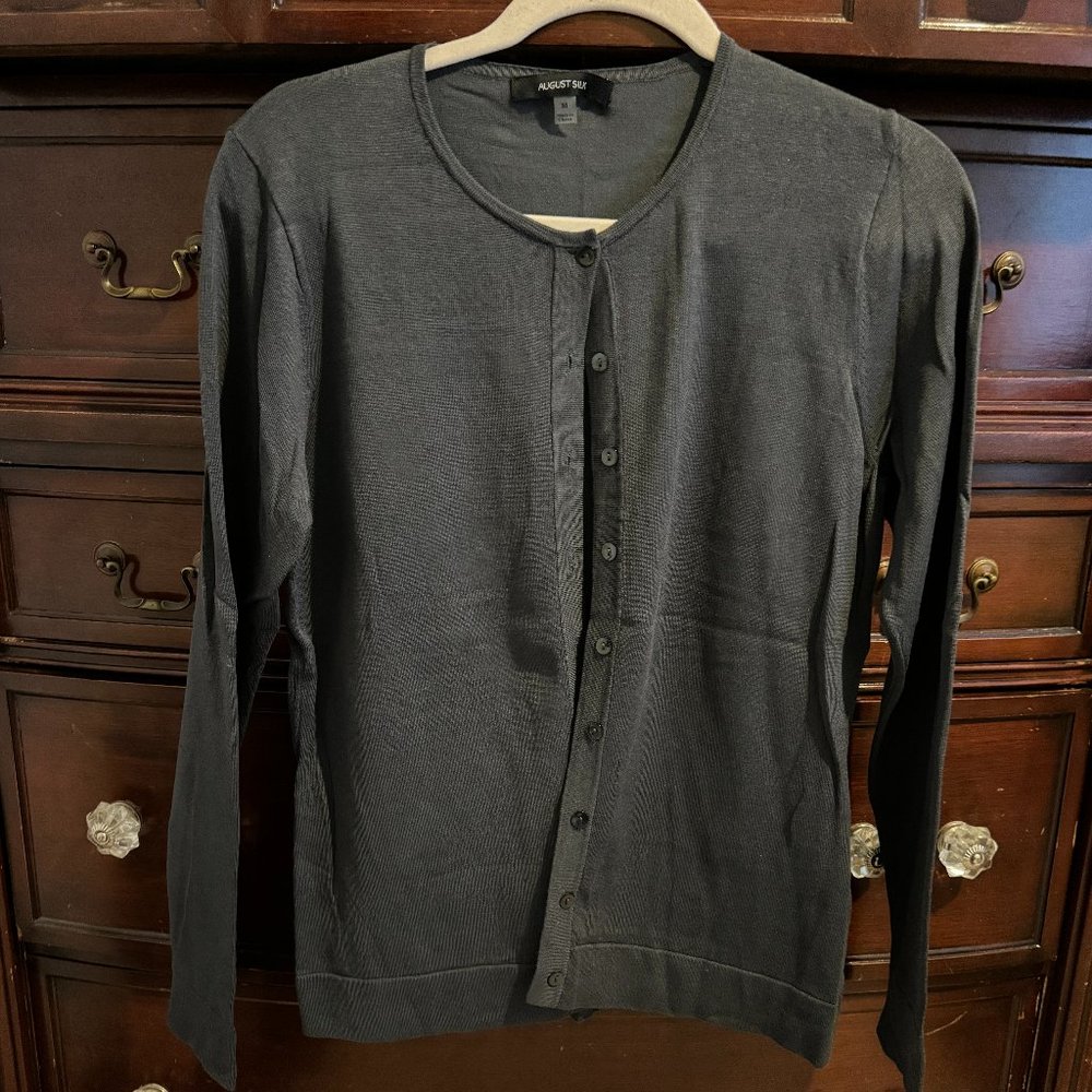 august silk Gray Polished Knit Cardigan - Size M